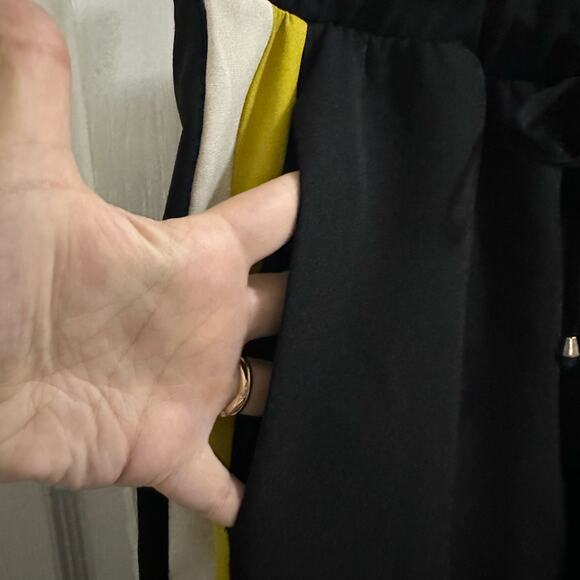 ZARA High Waisted with Side Stripe Trouser Pant Women’s size Medium black jogger - Picture 5 of 14